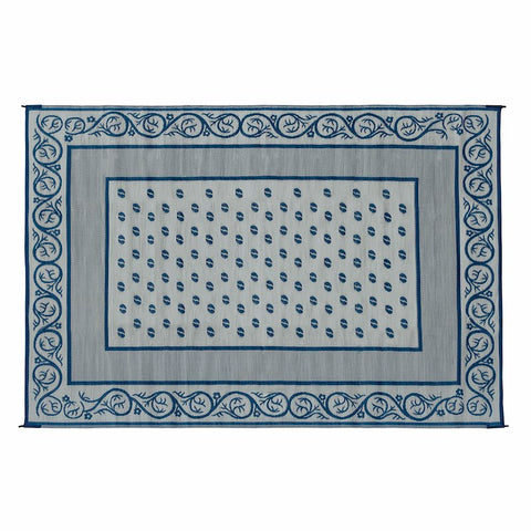 Blue RV Patio Mat - Reverse Side Pattern View | United RV Parts