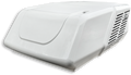 White Coleman Mach 15 RV Air Conditioner Heat Pump - Angled Side View | United RV Parts