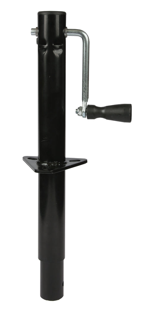 Black Steel Ultra-Fab Sidewind Manual Tongue Jack 2" Tube 1000 lb - Front View | United RV Parts