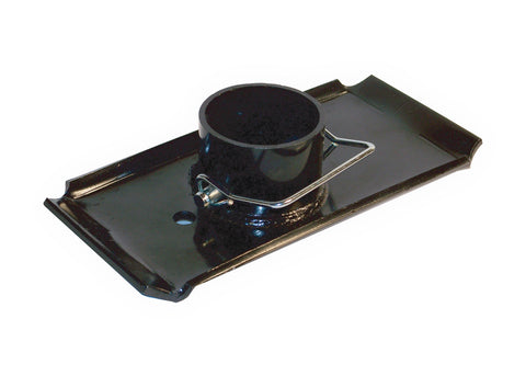 Black Steel Tongue Jack Foot Pad 2.25" Tube Mount - Angled View | United RV Parts