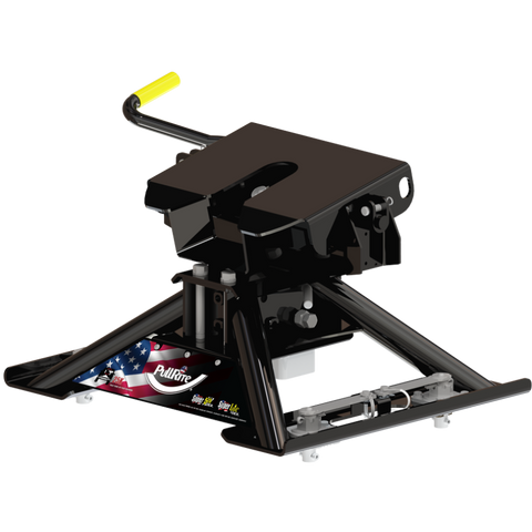 Black Steel PullRite OEX Super 5th 4900 Fifth Wheel Hitch - 3/4 Angle View | United RV Parts