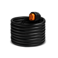 Black SmartPlug 50 Amp RV Power Cordset - Coiled View with Orange Connector | United RV Parts