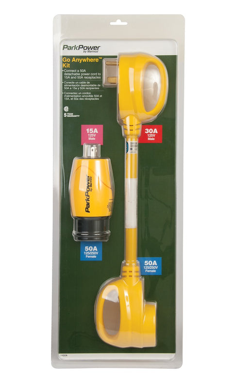Marinco ParkPower 50GOA Go Anywhere Kit in Retail Packaging - 50A RV Electrical Adapter Set | United RV Parts