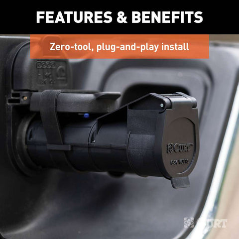 Curt Echo 51180 7-Way Connector - Vehicle Installation View | United RV Parts