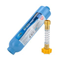 Blue Camco TastePURE RV Inline Water Filter with Hose Protector - Side View | United RV Parts