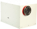 White Suburban 5280A Tankless Water Heater Side Profile with Red Vent Ring | United RV Parts