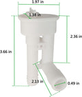 White Dometic Toilet Vacuum Breaker 385316906 - Dimensional Diagram | United RV Parts