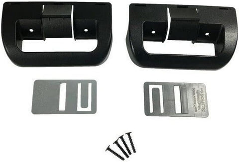 Black Dometic RV Refrigerator Door Handles - Installation Kit with Plates | United RV Parts