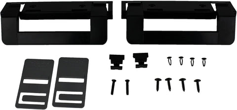 Black Dometic RV Refrigerator Door Handle Set - Flat Lay with All Parts | United RV Parts