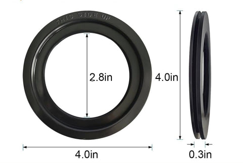 Black Rubber Dometic Toilet Ball Seal - Measurement Diagram | United RV Parts