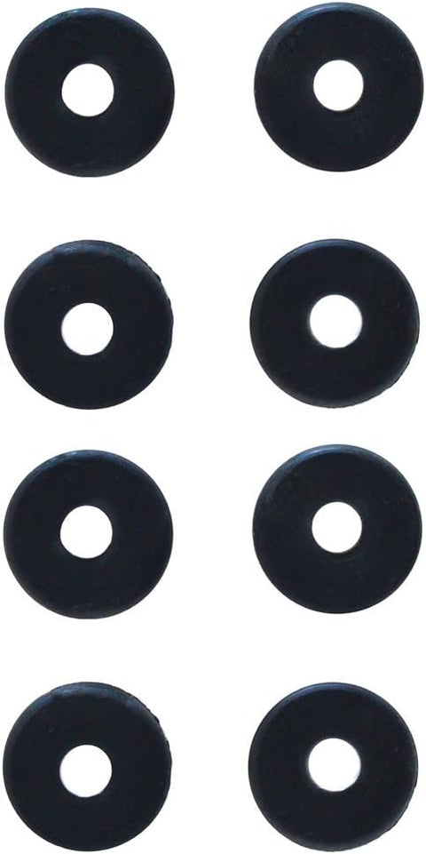 Black Rubber Magic Chef Stove Grommets 19950145MC - 8-Pack Flat Lay | United RV Parts