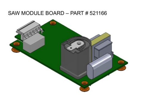 SAW Module Board Part 521166 - 3D Technical Diagram | United RV Parts