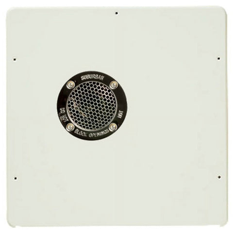 White Suburban Water Heater Access Door with Ventilation Grille - Front View | United RV Parts