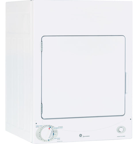 White GE Spacemaker Electric Dryer DSKS333ECWW 3.6 cu. ft. - Front View | United RV Parts