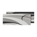 Black Grey Summer Waves Pattern Outdoor Patio Mat - Top View | United RV Parts