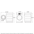 GE 24 Inch Washer Dryer Combo Dimensions Diagram - Technical Specifications | United RV Parts