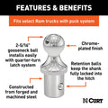 Curt 60601 Gooseneck Ball Features Chart - Chrome Plated Steel | United RV Parts