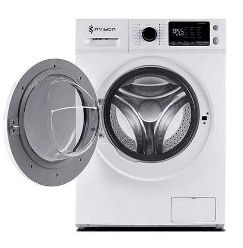 White InVision 680-3910 RV Front Loading Washer - Door Open Detail View | United RV Parts
