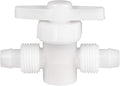 White Plastic Straight Stop Valve - Front View with Threading Detail | United RV Parts