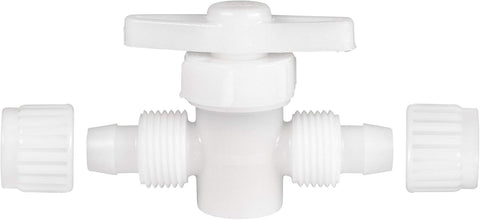 White Plastic PEX Stop Valve - Angled View with Components Separated | United RV Parts