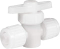 White Plastic Flair-It 1/2 Inch Straight Stop Valve - Side View | United RV Parts