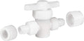 White Plastic Stop Valve with PEX Connections - Exploded View | United RV Parts