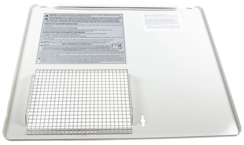 White Metal RV Water Heater Access Door - Interior View with Instructions | United RV Parts