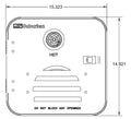 Suburban 6285APW Water Heater Access Door - Technical Drawing with Dimensions | United RV Parts