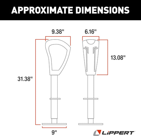 Lippert Smart Jack 643589 Dimensions Chart - Technical Specifications | United RV Parts