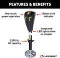 Lippert Smart Jack 643589 Features Diagram - LED Lights 3500 lb Capacity | United RV Parts