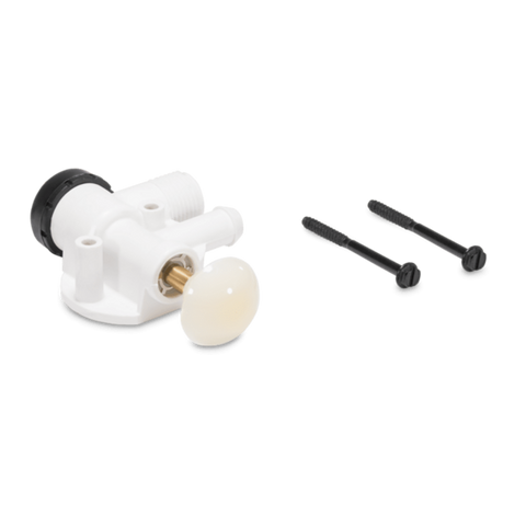 White Dometic RV Toilet Water Valve - Disassembled Parts View | United RV Parts