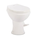 White Dometic 400 RV Toilet - Side Profile View | United RV Parts