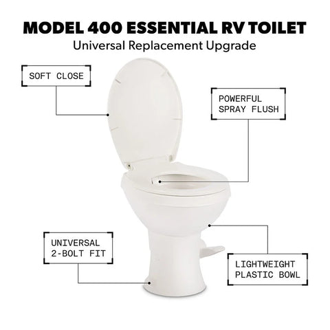 Dometic 400 RV Toilet Features Diagram - Product Specifications | United RV Parts
