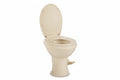 Bone Dometic 400 RV Toilet with Lid Open Showing Bowl Interior - Side View | United RV Parts