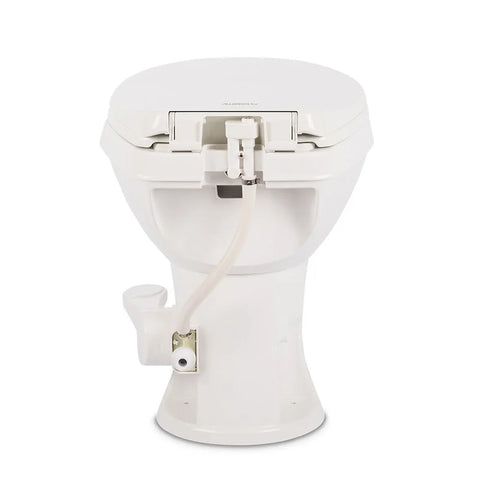 White Dometic 400 RV Toilet - Back View Internal Components | United RV Parts