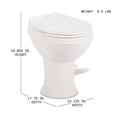 White Dometic 400 RV Toilet Dimensions - 19.625 Height Product Specs | United RV Parts