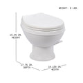 White Dometic 401 RV Toilet Dimensions Diagram - Technical Specs | United RV Parts