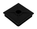 Black Polyethylene RV Sewer Bumper Plug with Vented Hole - Angled View | United RV Parts