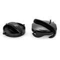 Black Plastic RV Sewer Hose Storage Caps - Angled Side View | United RV Parts