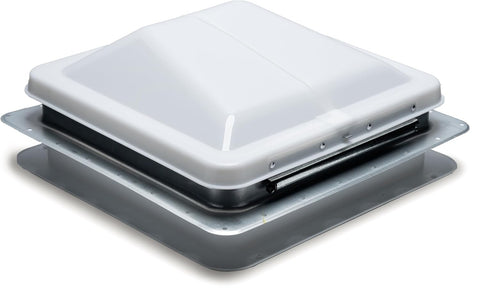 White Hengs RV Roof Vent 14x14 with Galvanized Base - Exploded View | United RV Parts