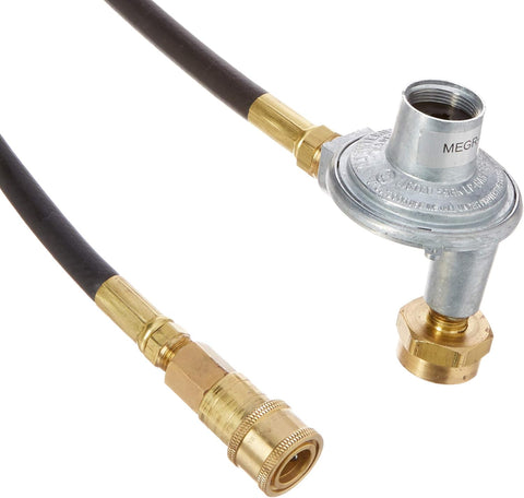 MEGR Portable Grill LP Gas Adapter Regulator and Brass Quick-Connect - Close-Up Detail | United RV Parts