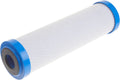 White Carbon Block Water Filter Cartridge with Blue Caps - Angled View | United RV Parts