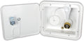 Polar White JR Products RV City Water Hatch K7112-6-A Open View Showing Key Lock and Brass Inlet | United RV Parts
