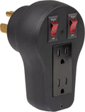 Black Marinco CBA-5015 Circuit Breaker Adapter - Front Angle View | United RV Parts