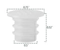 White RV Designer E378 Drain Hose Plug - Side View with Dimensions | United RV Parts