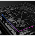 GE Profile PLS624RTSS LP Gas Range - Edge-to-Edge Cast Iron Grates Close-Up | United RV Parts