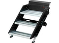 Black Metal Lippert 791572 Solid Step 26 Inch Triple RV Steps - Side Angle | United RV Parts