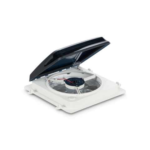 White Dometic Fantastic Fan 801450 3-Speed RV Vent - Angled View | United RV Parts