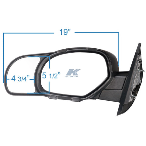 K-Source 80900 Towing Mirror Dimensions - 19 Inch Width | United RV Parts