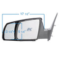 K-Source 81300 Towing Mirror Dimensions Chart - 17.5 inch Width | United RV Parts